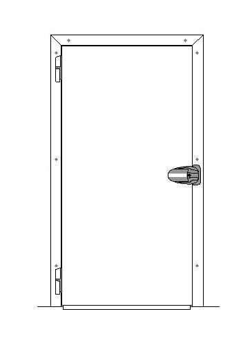 Porte chambre froide simple battant OFE13 PVC GAUCHE - 1000x2200mm