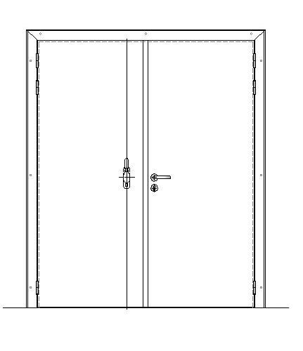 Bedrijfsdraaideur dubbel BED01 PVC - 1200x2000mm