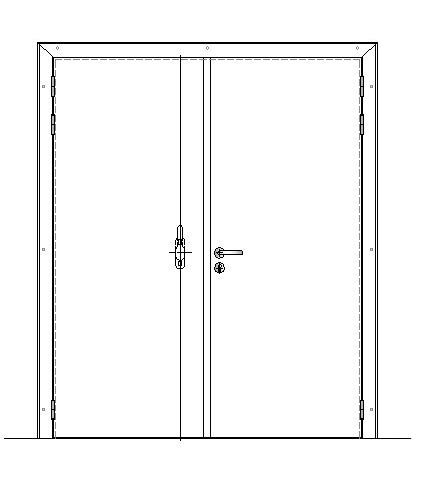 Porte de service double battant BED04 PVC - 1400x2000mm