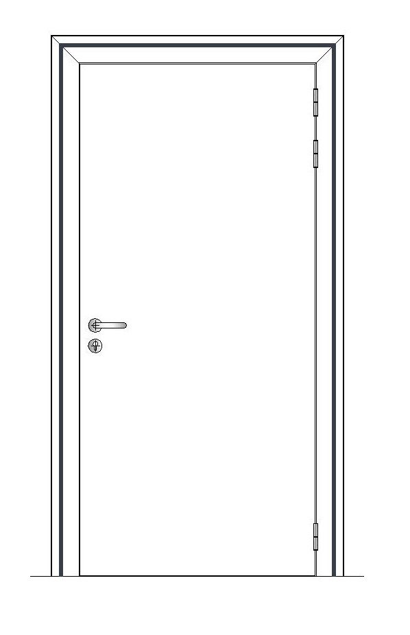 Bedrijfsdraaideur enkel BEE01 ALU RECHTS - 600x2000mm