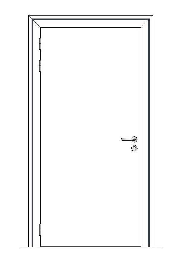 Bedrijfsdraaideur enkel BEE01 ALU LINKS - 600x2000mm