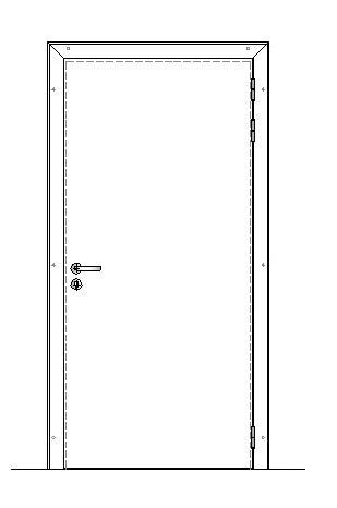 Bedrijfsdraaideur enkel BEE01 PVC RECHTS - 600x2000mm