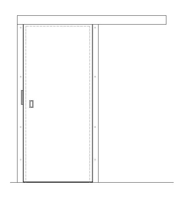 Porte isotherme coulissante BSE01 ALU DROITE - 800x2000mm