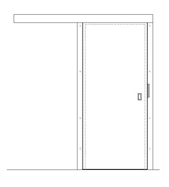 Porte isotherme coulissante BSE03 ALU GAUCHE - 900x2000mm