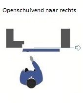 Vriesschuifdeur ENE01 ALU RECHTS - 800x2000mm