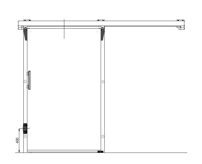 Porte congélateur coulissante légère ENE02 PVC DROITE - 800x2200mm