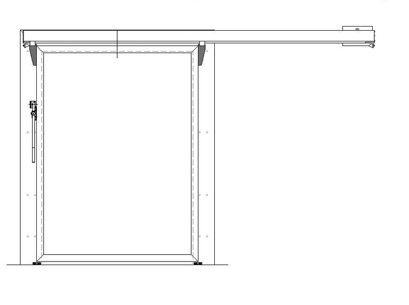 Porte congélateur coulissante industrielle INE01 PVC DROITE - 1400x2100mm