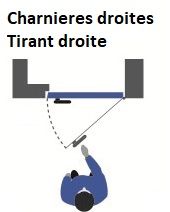 Porte congélateur simple battant ODE24 ALU - DROITE 1400x2100mm