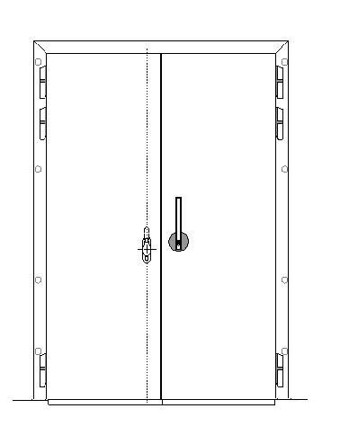 Porte chambre froide double battant OFD18 PVC - 2000x2100mm