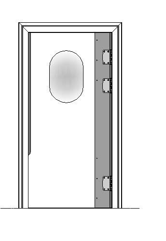 Pendeldeur polyethyleen enkel PEE01 ALU RECHTS - 700x2000mm