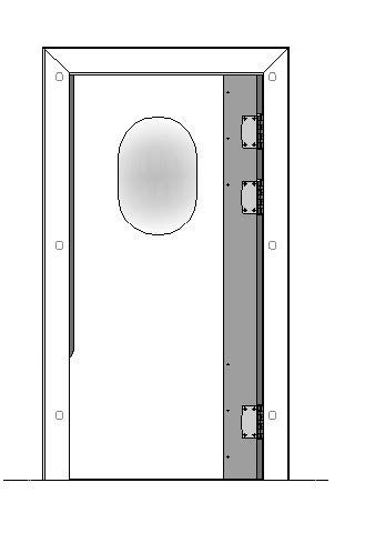 Pendeldeur polyethyleen enkel PEE01 PVC RECHTS - 700x2000mm