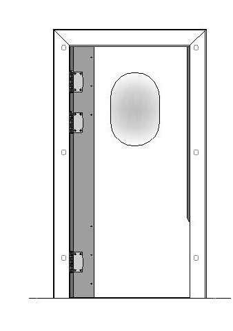 Porte va et vient polyéthylène simple battant  PEE17 PVC GAUCHE - 1200x2200mm