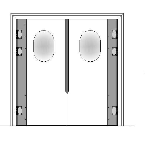 Porte va et vient polyéthylène double battant PED01 ALU - 1400x2000mm