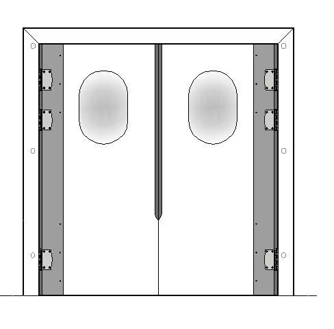 Pendeldeur polyethyleen dubbel PED01 PVC - 1400x2000mm