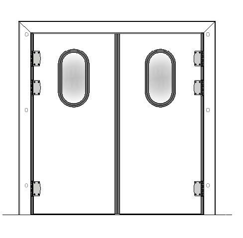 Porte va et vient isoler double battant VVD02 PVC - 1400x2200mm