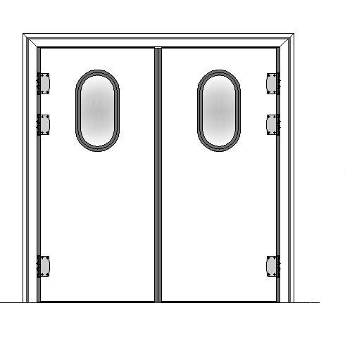 Porte va et vient isoler double battant VVD03 ALU - 1400x2400mm