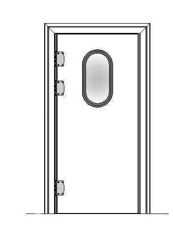 Porte va et vient isolée simple battant VVE01 ALU GAUCHE - 700x2000mm