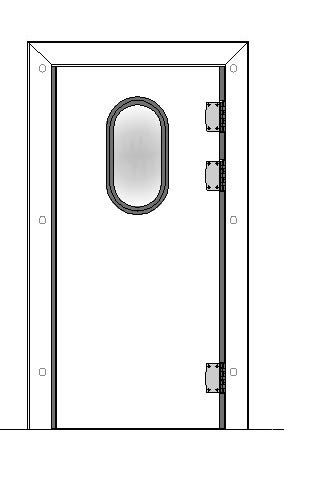 Geïsoleerde koelpendeldeur enkel VVE01 PVC RECHTS - 700x2000mm