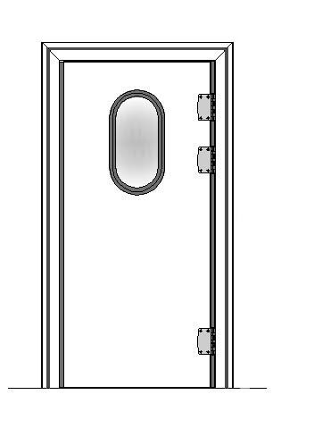 Porte va et vient isolée simple battant VVE04 ALU DROITE - 800x2200mm