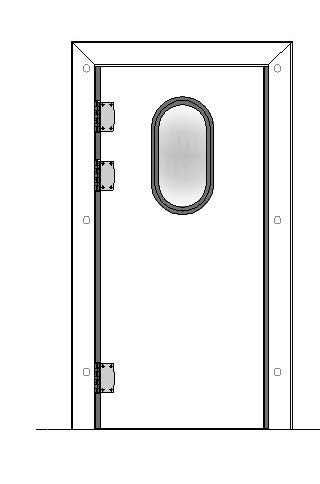 Porte va et vient isolée simple battant VVE05 PVC GAUCHE - 800x2400mm