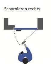 Geïsoleerde koelpendeldeur enkel VVE10 PVC RECHTS - 1000x2200mm