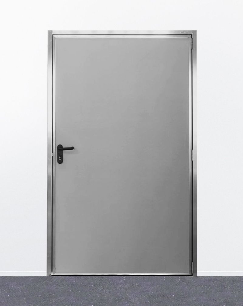 Porte d'etable en PVC gris  - 0750 x 2000 mm