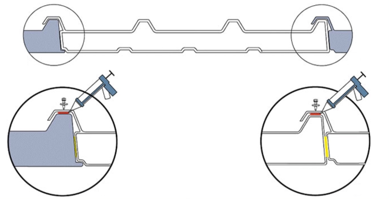 Vis option: Cavalier pan. toiture 7016 (100pc)