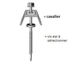 Vis option: Cavalier pan. toiture 7016 (100pc)