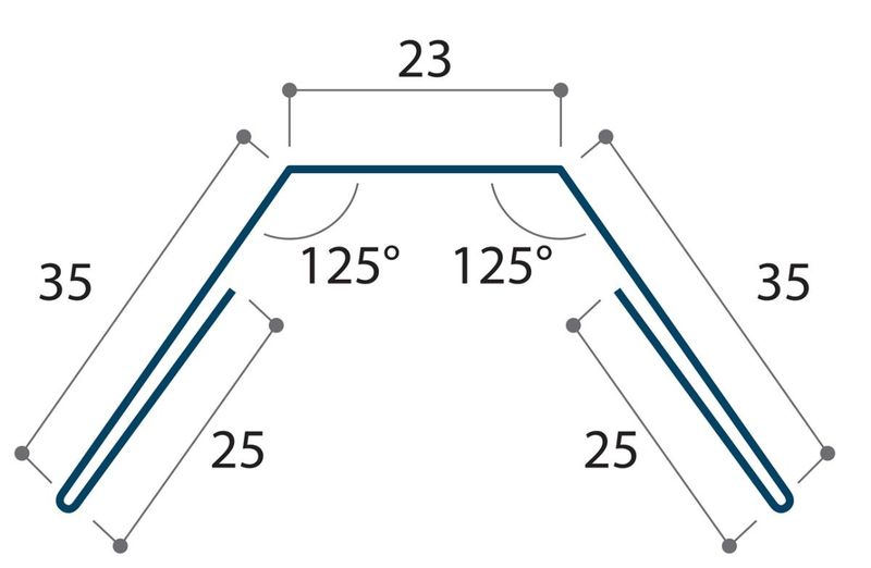 Profil renforcé pour panneau translucide L 2100 mm