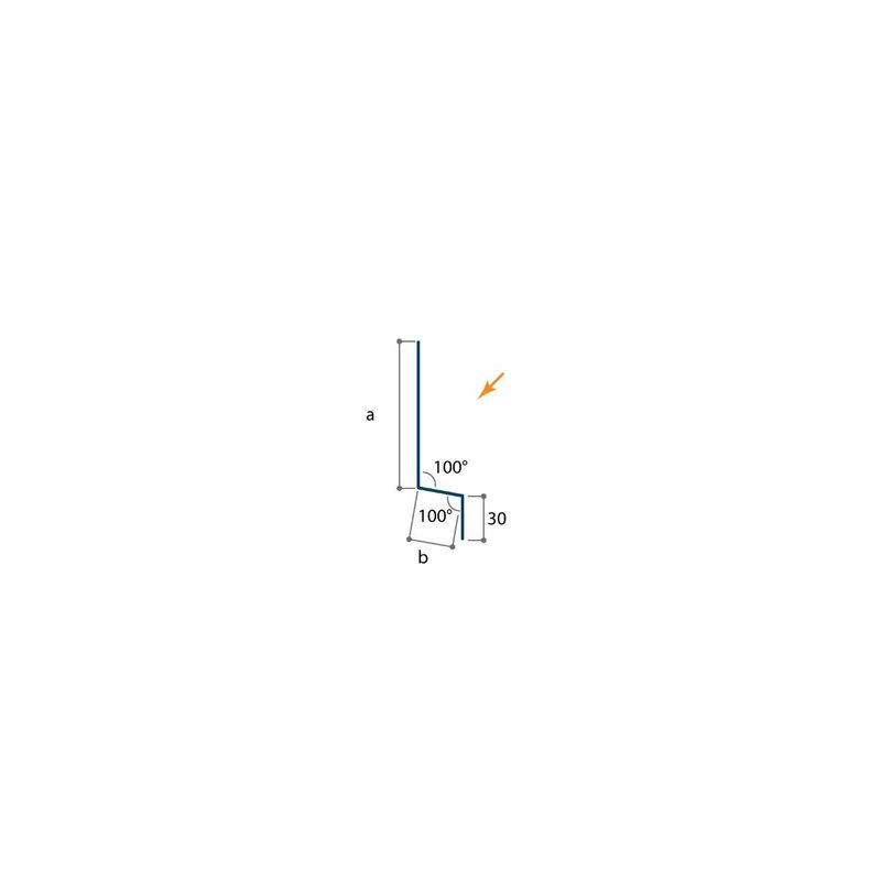 Bavette rejet d'eau NCN 4 - L 2100 mm RAL 9010