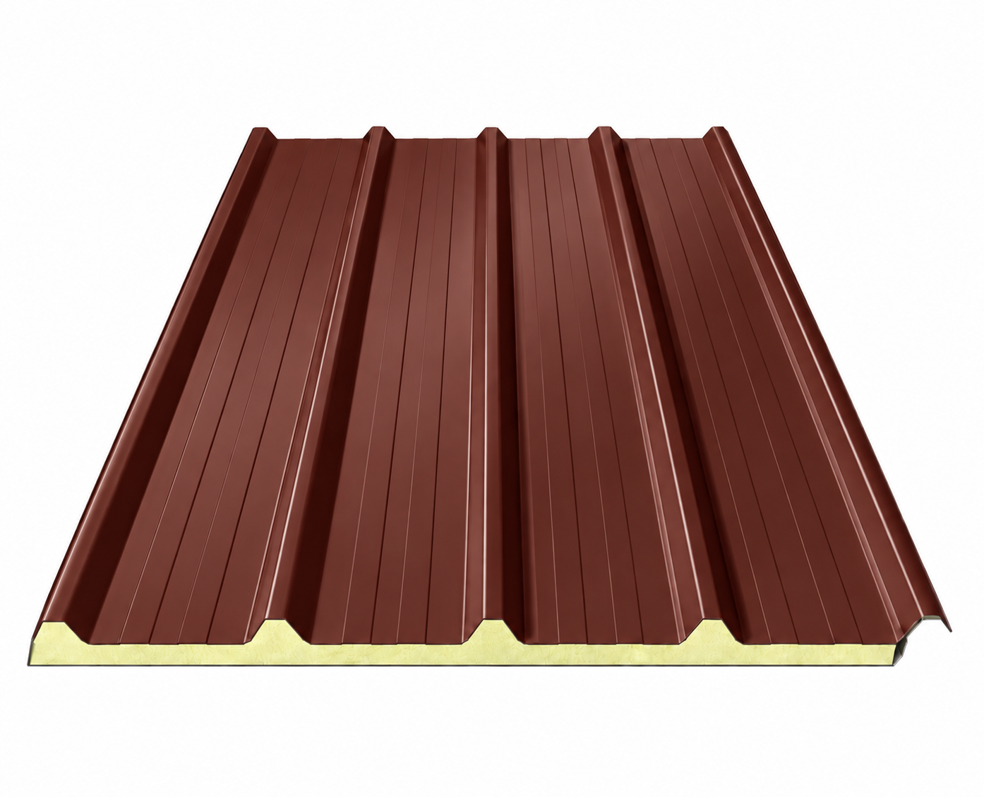 Dakpanelen NCN 4 ISO 060 mm dikte 6100 mm lengte-RAL8012
