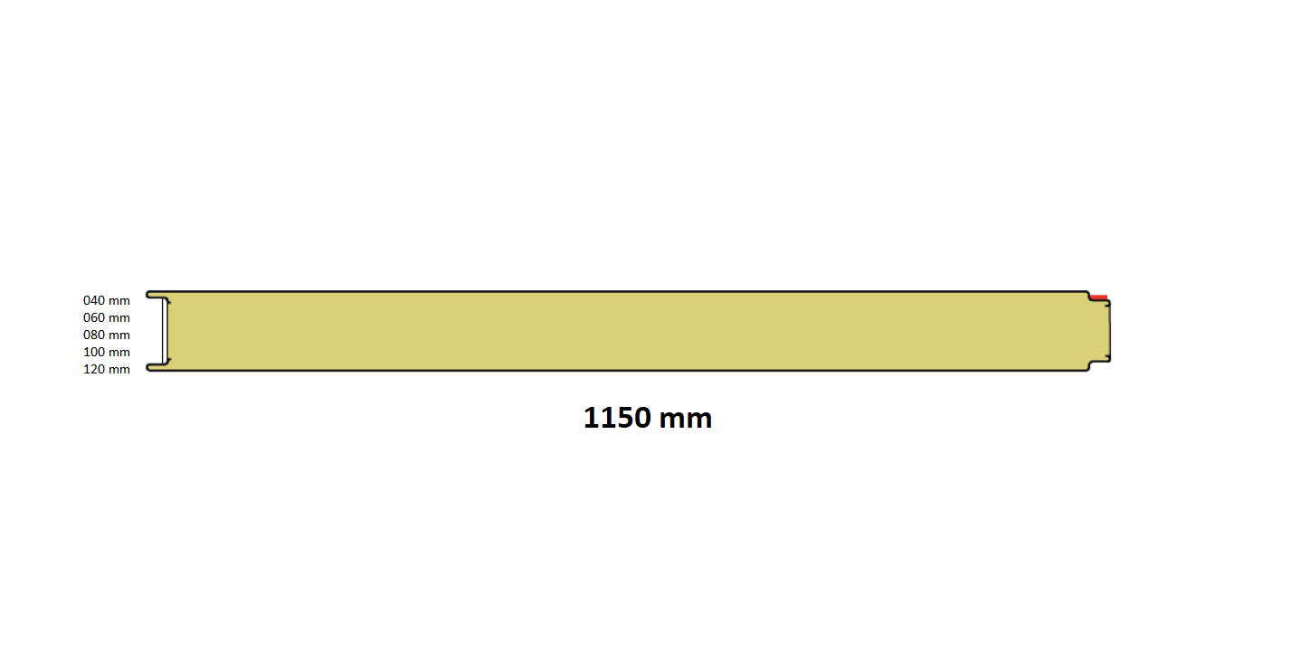 Panneaux sandwich 100 industriele longueur 2500 mm lisse RAL9010/9010 