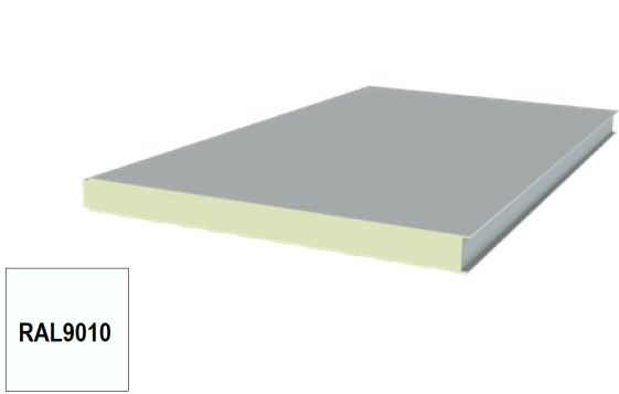 Panneaux sandwich 080 industriels, longueur 5500 mm, lisse RAL 9010/9010