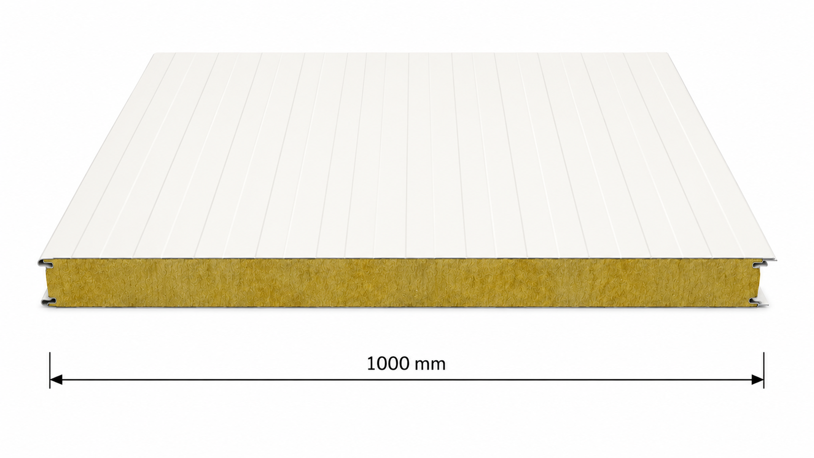 Panneaux sandwich laine de roche 080 industriele longueur 5000 mm