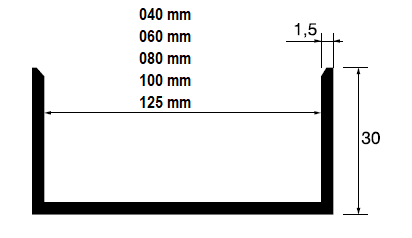 Profil U de finition asymétrique PVC