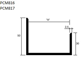 Profil U de finition asymétrique PVC