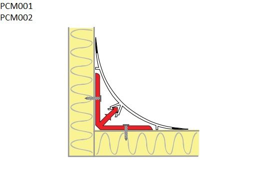 Hoekprofiel clipsysteem groot afgerond model