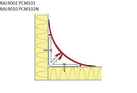 Hoekprofiel clipsysteem groot afgerond model