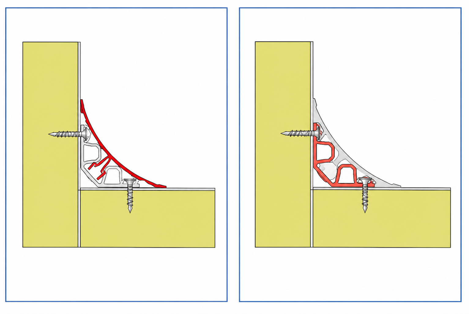 Angle arrondi petit modèle - systeme à clipser