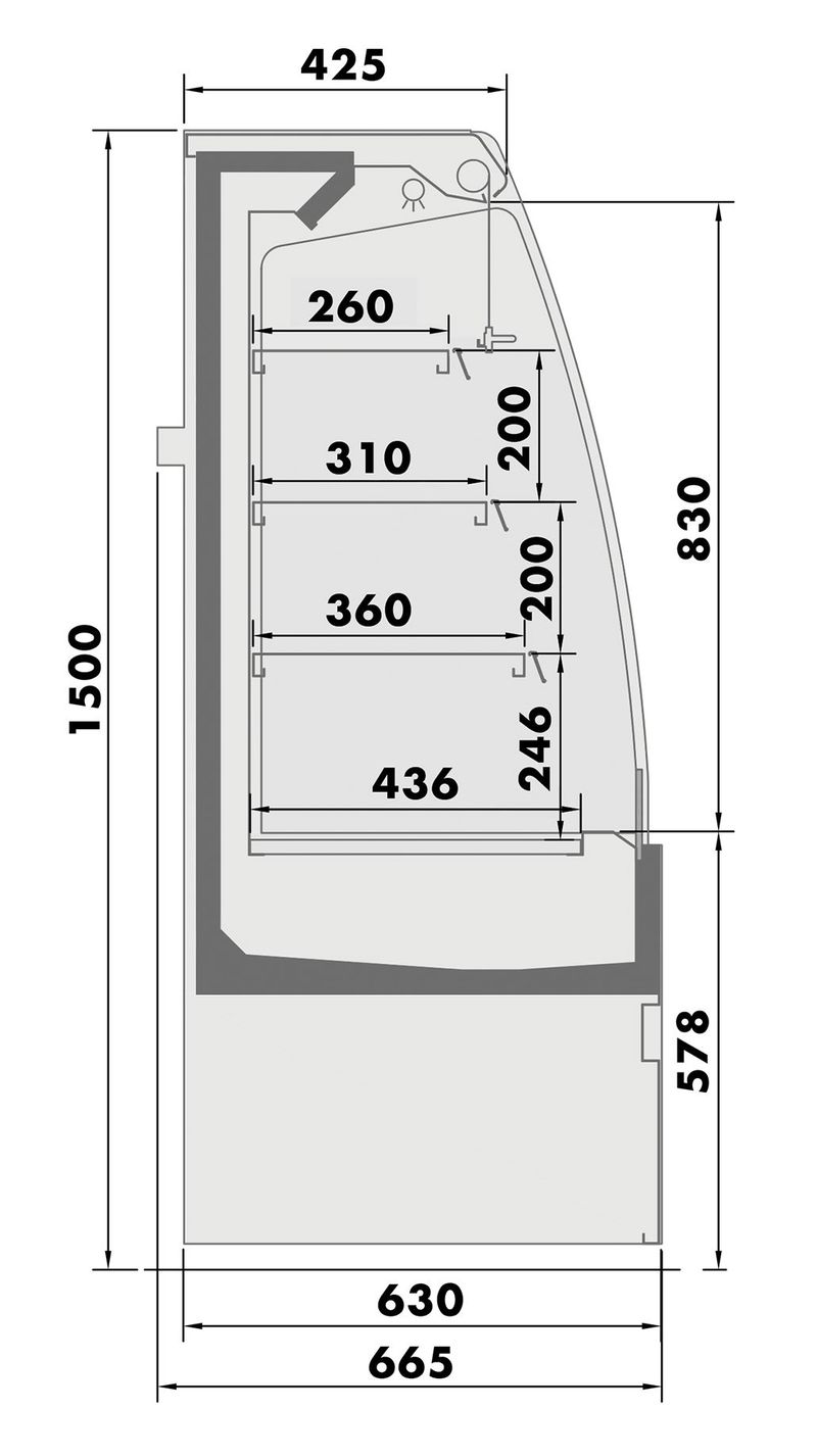 Huur wandkoelmeubel D65 CRONUS L 150