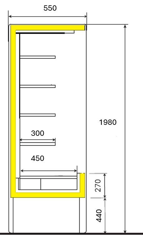 Location vitrine murale réfrigérée LIGHT 150 (ML150)