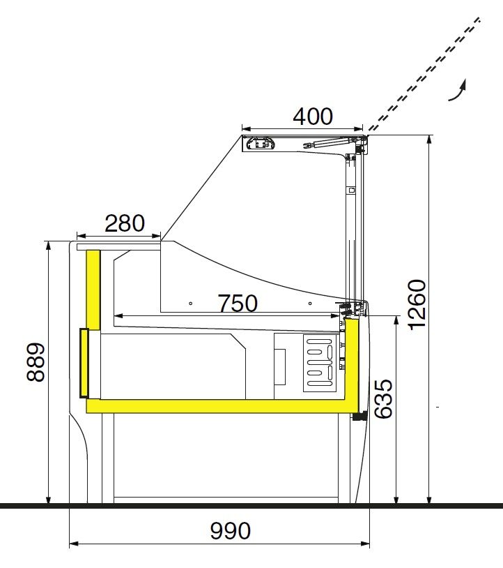 Huur koeltoonbank MESETAS 400 (VM40)