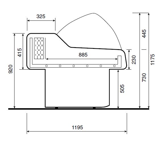 Huur koeltoonbank SAIGON 150 self (VS15S)