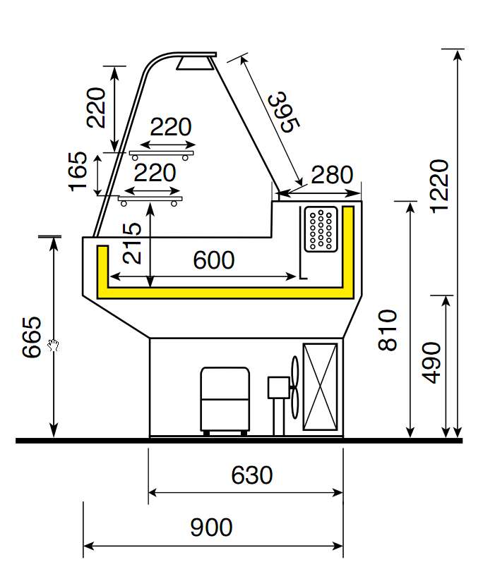 Koeltoonbank Sandy 300