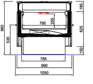 Ilot Diamond SQ 150 TN avec vitres coulissantes