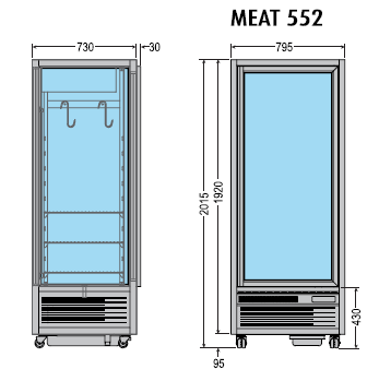 Vleeskast MEAT 552 zwart