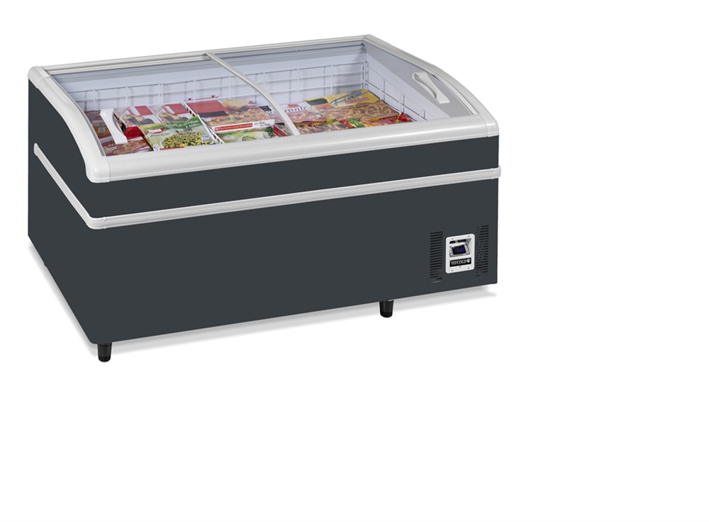 Réfrigérateur / congélateur de supermarché gris SHALLOW 150 A-CF