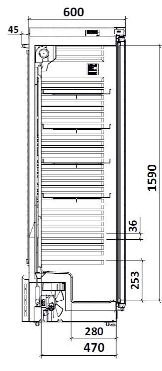 Diepvrieskast ACE400 transparante scharnierdeur