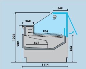 Koeltoonbank Amalia 1250D geventileerde koeling