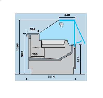 Koeltoonbank AMALIA 1250D geventileerd 2 GN 1/1